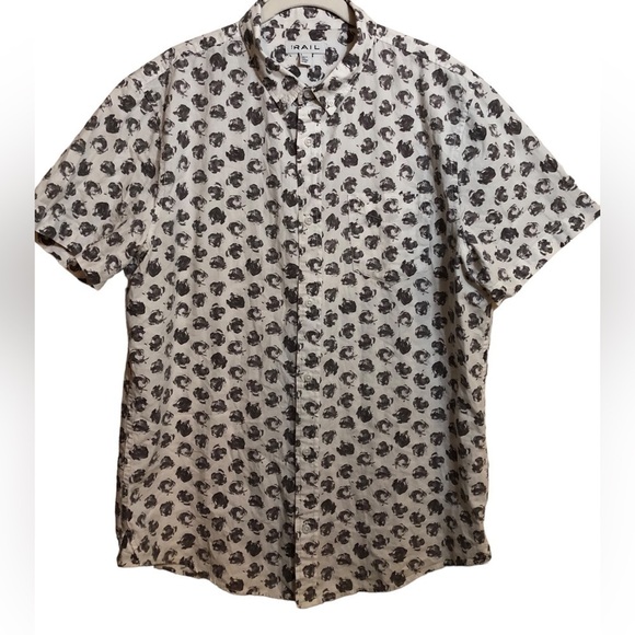 The Rail Men’s Short Sleeve 100% Cotton Button Down Collar Shirt Size Large - Picture 1 of 4